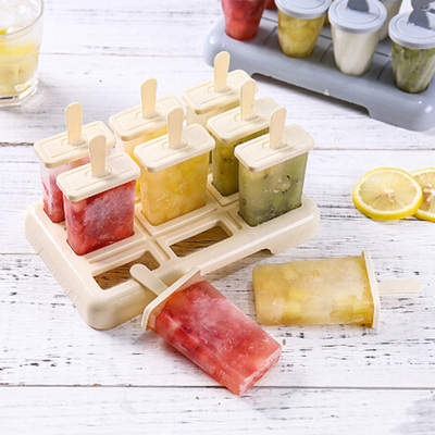 9 Slots DIY Popsicle Mold Solid Color Temperature Reducing