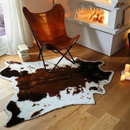 Tiger Printed Cow Rug Animal Print Carpet Chair Throw Rug