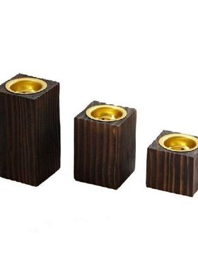 K1MF 3 Buah Kotak Kayu Dupa Pembakar Pemegang Cangkir Retro