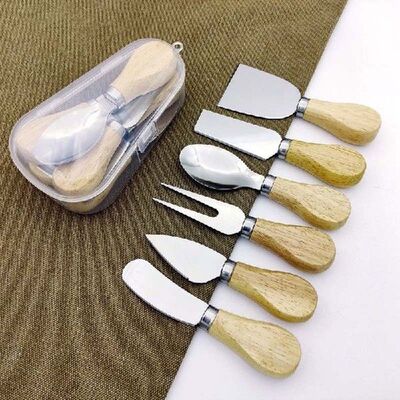 6pcs/Set  Plastic Rubber Wooden Handle Cheese Butter Cream