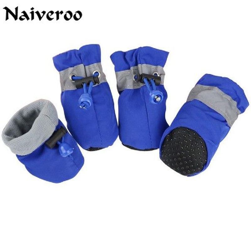 4 Pcs/Set Dogs Cats Shoes Non-slip Adjustable Autumn Winter