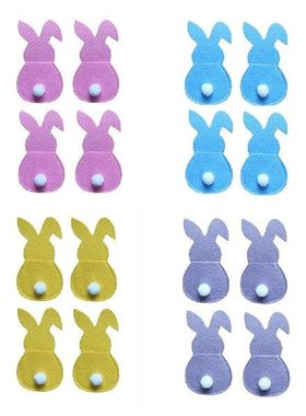 Cutlery Bag 4 Pieces Rabbit Silverware Holders for Easter