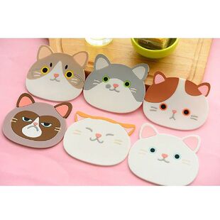 1PC Cute Cat Pattern Silicone Coaster Insulation Placemat