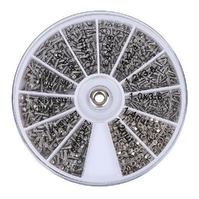 1000pcs Assorted Stainless Steel Glasses Screws Set With