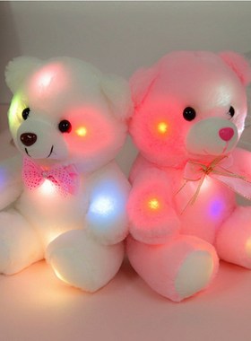 Creative LED Sensing Teddy Bear Stuffed Animal Bedtime Comp