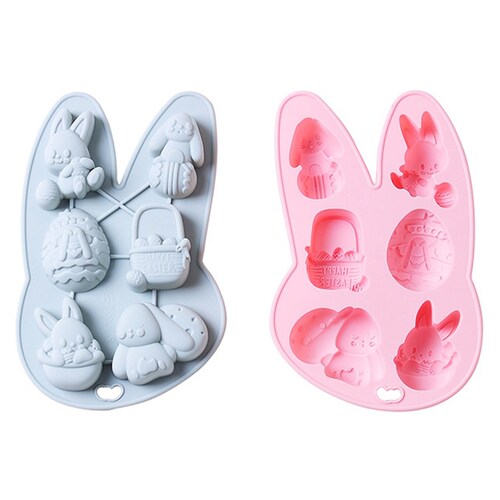 3D Rabbit Easter Egg Bunny Silicone Mold Fondant Cake