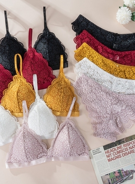 Women Lace Bra Sets Seamless Underwear Backless Vest Adjuste