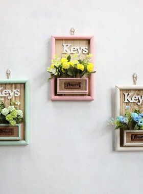Creative Wooden House Wall Hanging Flower Pot Vase Living