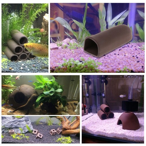 Fish Tank Cave Aquarium Shelter Ceramic Shrimp Spawn