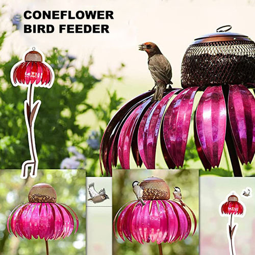Sensation Pink Coneflower Bird Feeder Decoration Window
