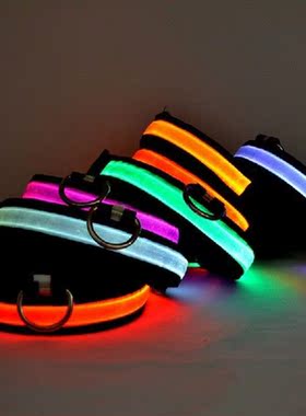 Pet Dog Collar LED Light Up Night Safety Dog Collar Nylon
