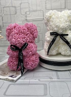 HOT Valentines Day Gift 25cm Red Rose Teddy Bear Rose