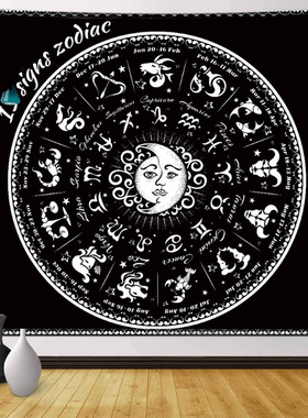 Moon Sun Pattern Tapestry Decorative Background Cloth 3D
