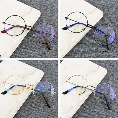 Retro Round Frame Anti-blue Radiation Glasses Ultralight Men