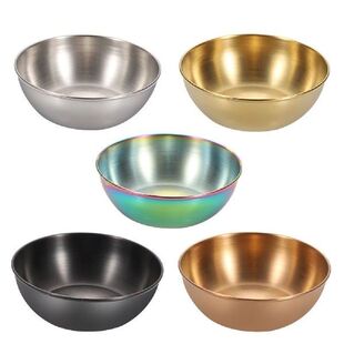 4pcs Stainless Steel Sauce Dishes Spice Plates Golden Sauce