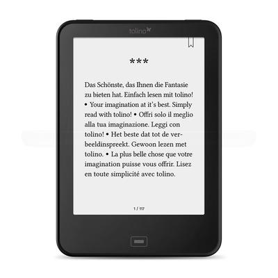 Tab2 flip page Tolino Vision 2 black e-book reader 6 inch e