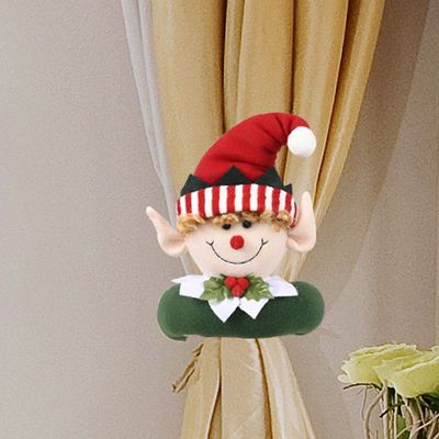 Christmas Elf Doll Curtain Buckle Ornament Tieback Fastener