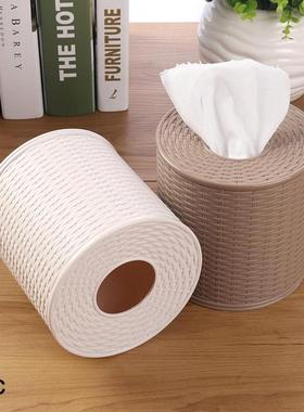 Stofdicht Ronde Cover Rotan Stijl Vintage Servet Wc