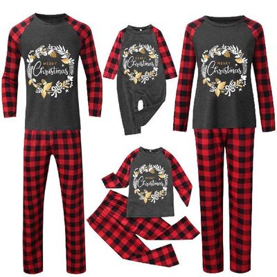 Christmas Matching Family Pajamas Snow Plaids Black Pajamas