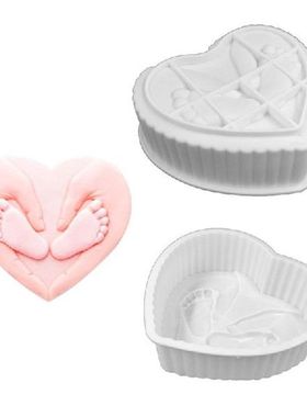 Valentine's Day Mold 3D Heart Footprint Silicone Mould