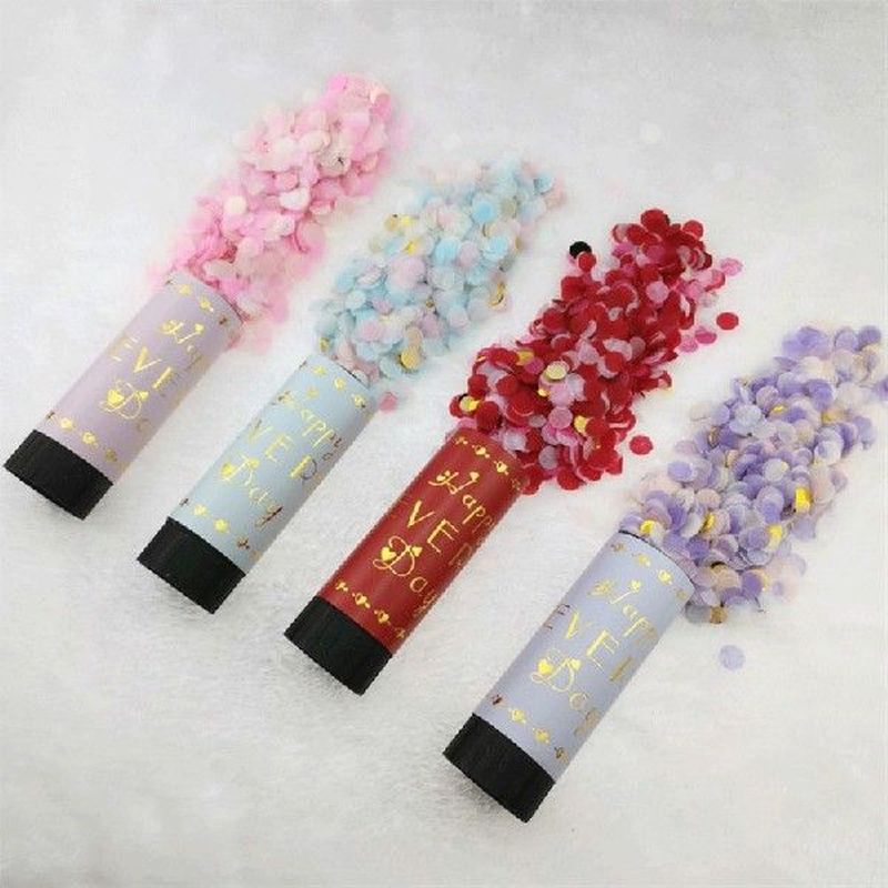 Metal Rose Gold Confetti Party Handheld Gender Reveal