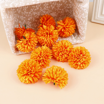 10Pcs Artificial Marigold Flowers Silk Cloth Marigolds