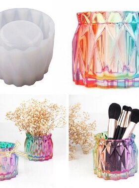 Diy Epoxy Resin Faceted Vase Cut Faced Pen Holder Shaped