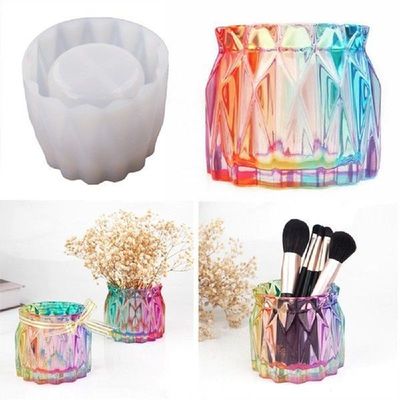 Diy Epoxy Resin Faceted Vase Cut Faced Pen Holder Shaped