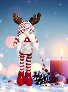 Christmas Doll Faceless Display Window Props Dwarf Standing