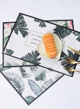 Table pad Waterproof oilproof Nordic green plants Flamingo