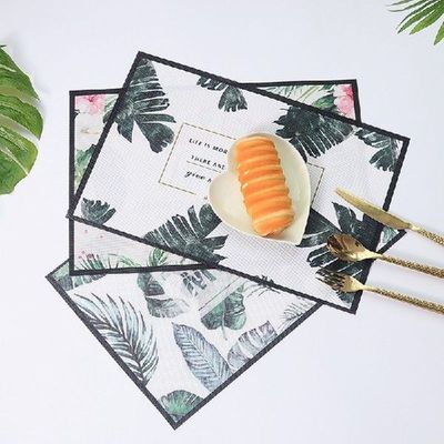 Table pad Waterproof oilproof Nordic green plants Flamingo