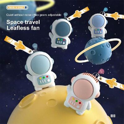 USB Small Fan Hanging Neck Handheld Mini Leafless Spaceman
