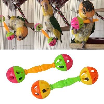 2 Buah Mainan Burung Beo Mainan Kerincingan Burung Plastik