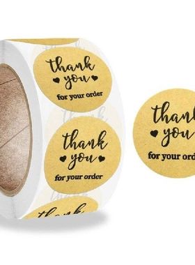 500 Buah Terima Kasih Atas Pesanan Anda Stiker Kraft Label