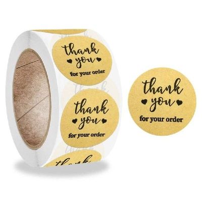500 Buah Terima Kasih Atas Pesanan Anda Stiker Kraft Label