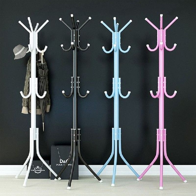 Coat Stand 9/12 Hooks Metal Assembled Hangers Hat Coat