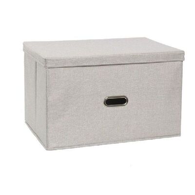 Large Capacity Cotton Linen Folding Storage Box With Lid