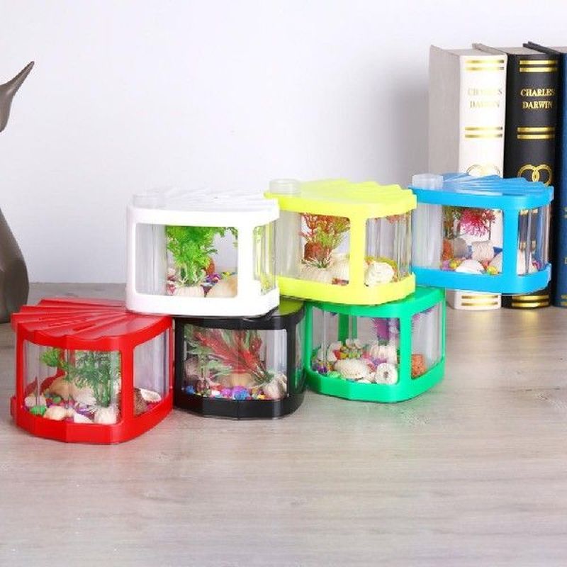Mini Aquarium Tank Desktop Decoration Mini Fish Bowl