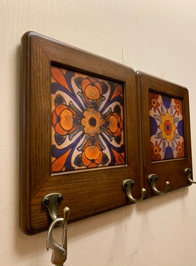 American-Style Wooden Key Hook Vintage Wall Hanger Hallway