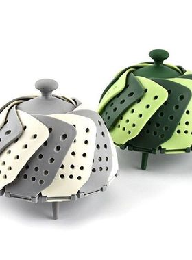 Cookware Steaming Food Basket Mesh Silicone Faucet Steamer