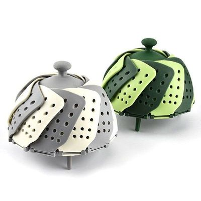 Cookware Steaming Food Basket Mesh Silicone Faucet Steamer