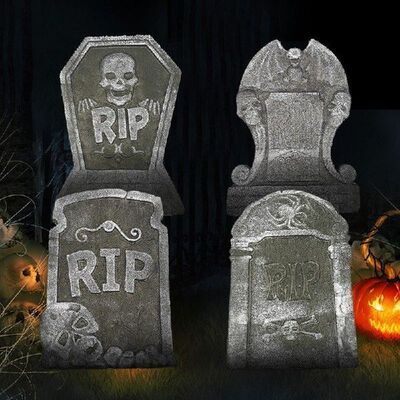 Horror Skull Foam Fake Tombstone Halloween Outdoor