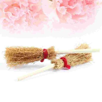 Broom Witchmini Witches Decorations Brooms Straw Decoration