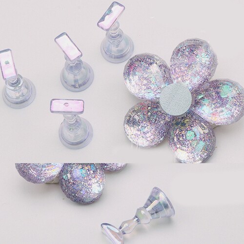 1 Set Magnetic Nail Holder Practice Display Stand Acrylic