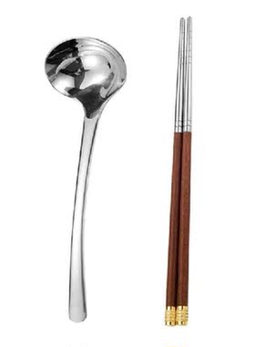 1 Set Stainless Steel Chopstick And Spoon Family Tableware