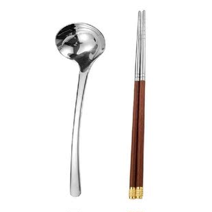 1 Set Stainless Steel Chopstick And Spoon Family Tableware