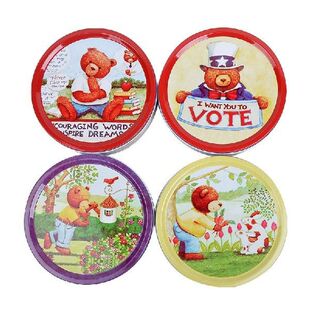 Biscuit box creative cartoon cute egg yolk box round metal