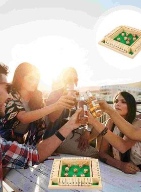 Game Board Games Wooden Box The Shut Dice Kidsdrinking Math