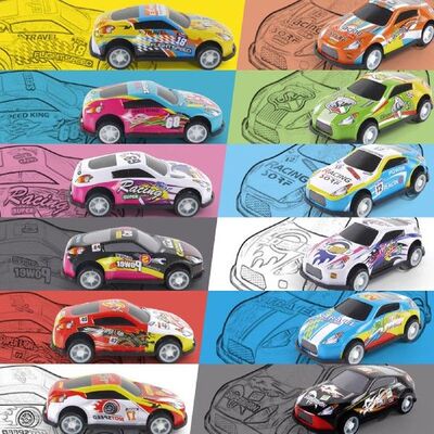 12 Pcs Mini Racing Car Metal Friction Power Toddler Toys