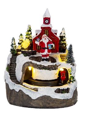 Christmas House Village Snow Winter Musical Light Figurine